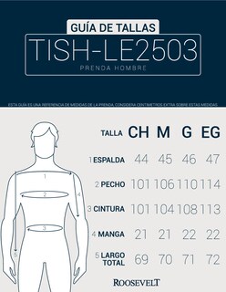 Foto 4 | Playera Hombre Roosevelt Tish-le2503 Blanco