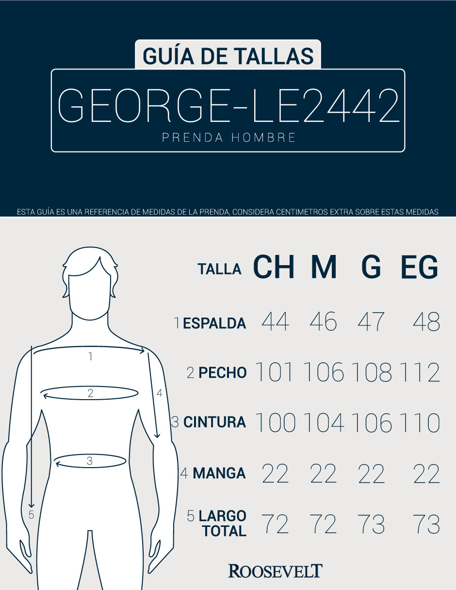 Foto 5 pulgar | Playera Hombre Roosevelt George-le2442 Blanco