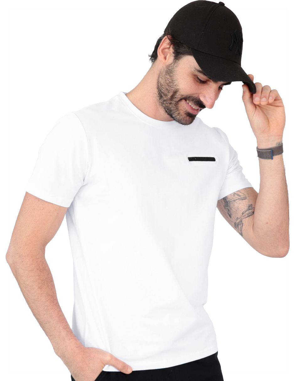Foto 3 pulgar | Playera Basica Roosevelt Tish-le2506 Blanco