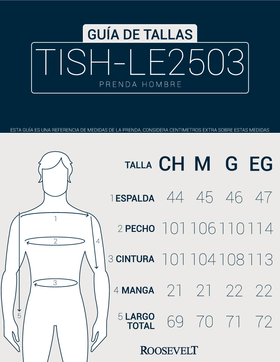 Foto 5 pulgar | Playera Hombre Roosevelt Tish-le2503 Gris