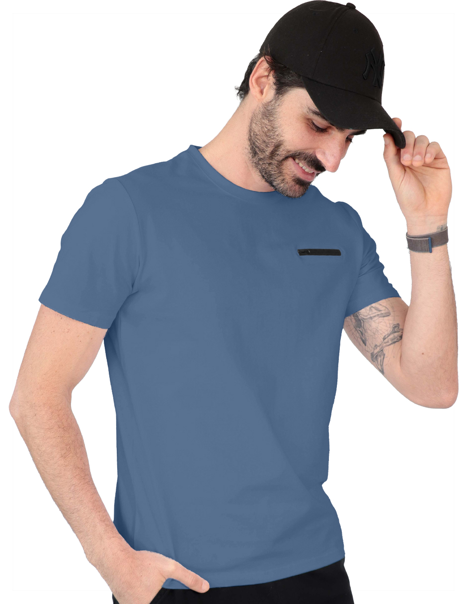 Foto 3 pulgar | Playera Basica Roosevelt Tish-le2506 Azul