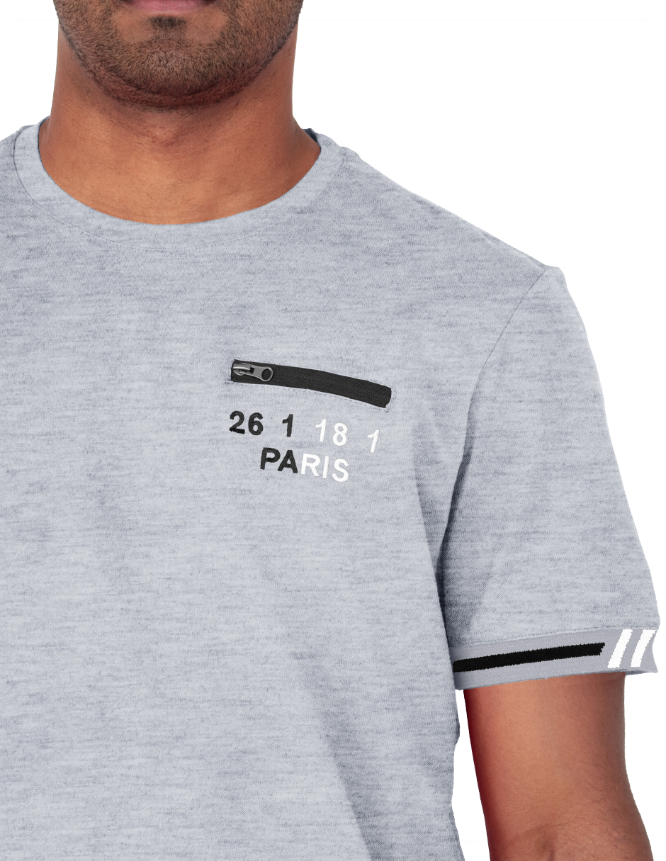 Foto 4 pulgar | Playera Hombre Roosevelt Tish-le2507 Gris