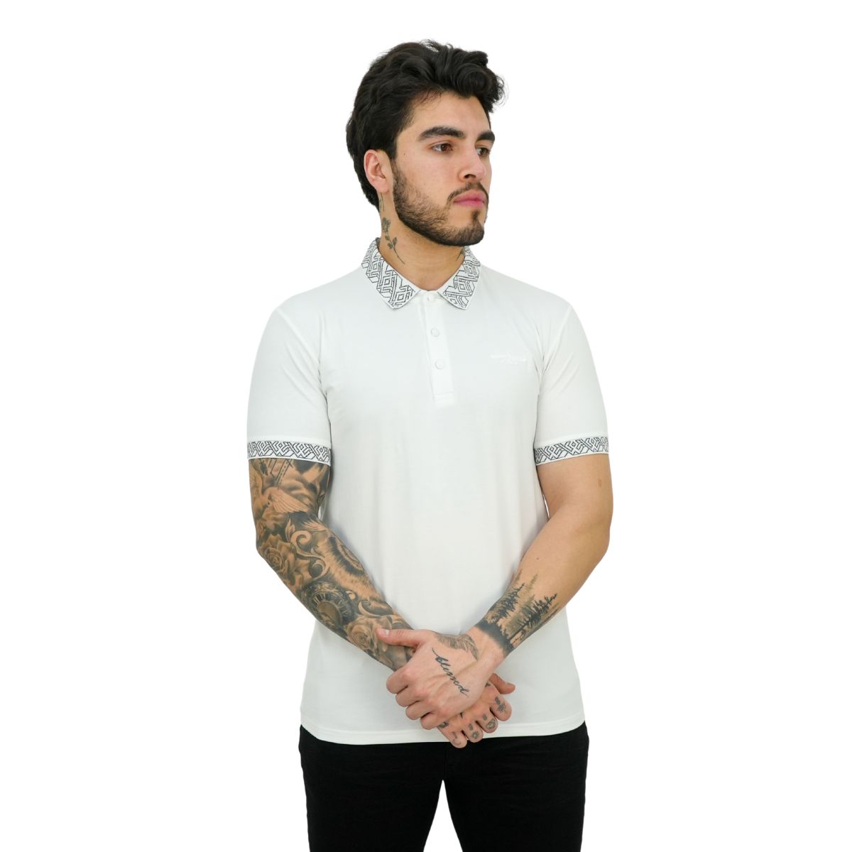 Playera Barabas 3p01 White Black para Hombre