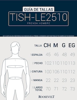 Foto 6 | Playera Caballero Tish-le2510 Roosevelt Azul Beige