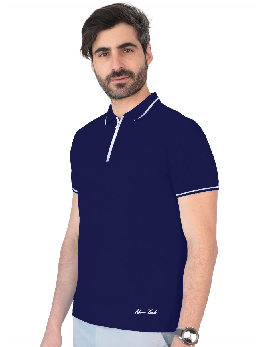 Foto 3 pulgar | Playera Hombre Roosevelt George-le2432 Azul Marino