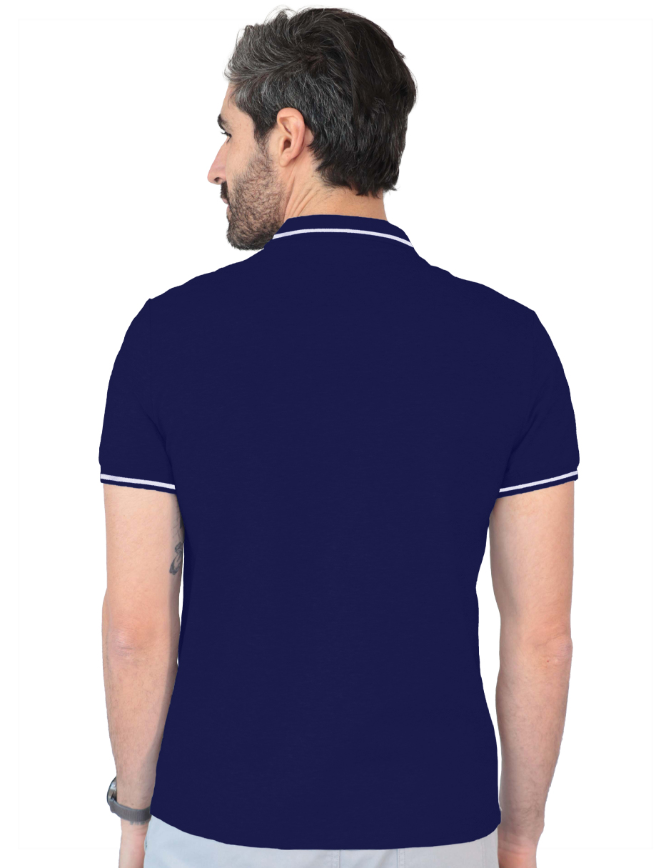 Foto 4 pulgar | Playera Hombre Roosevelt George-le2432 Azul Marino