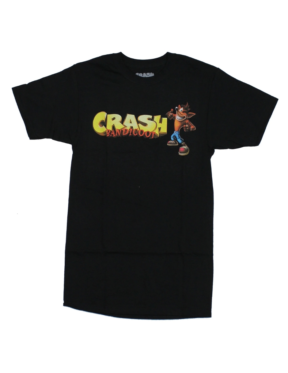Foto 4 pulgar | Playera De Algodón Crash Bandicoot Color Negra Talla Grande
