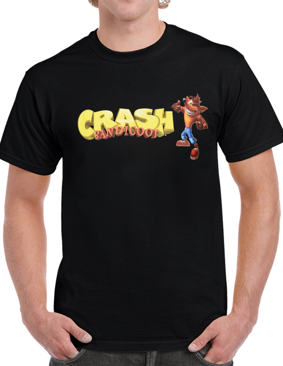 Foto 5 pulgar | Playera De Algodón Crash Bandicoot Color Negra Talla Grande