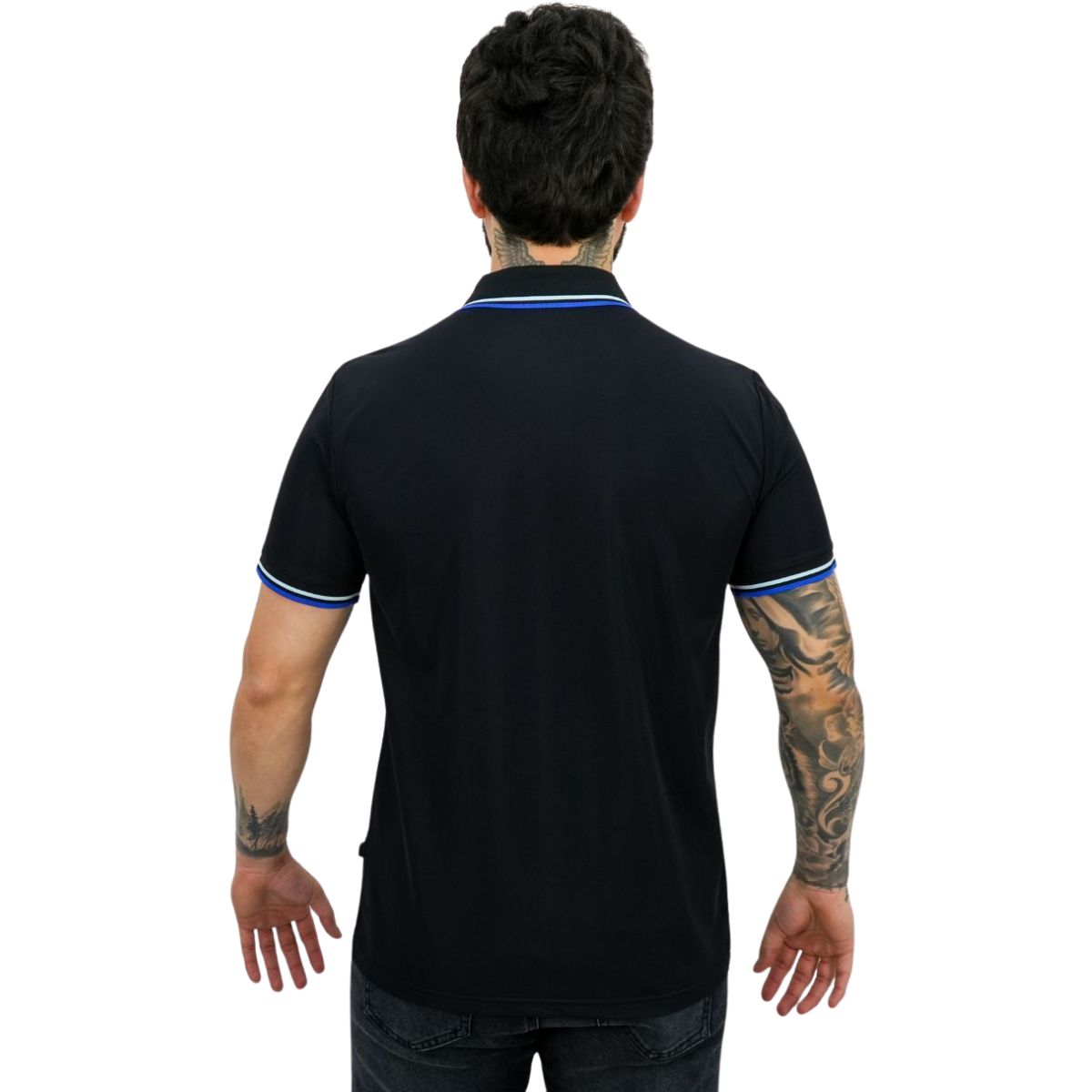 Foto 3 pulgar | Playera Barabas 3ps126 Negra Azul Para Hombre