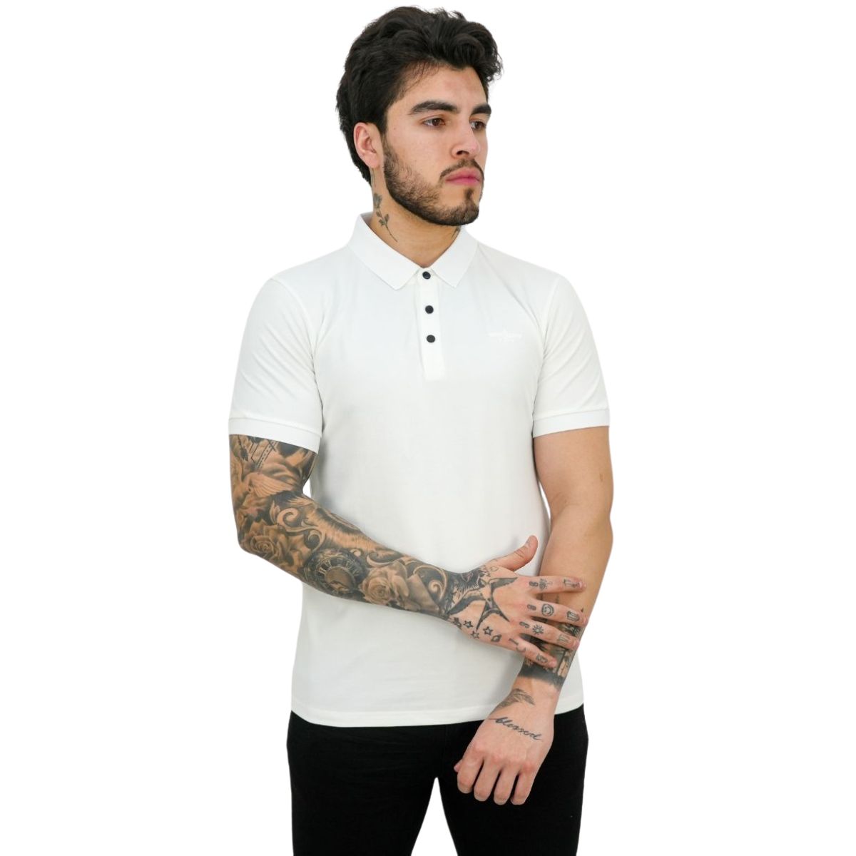 Foto 2 pulgar | Playera Barabas 3pp833 Blanca Para Hombre