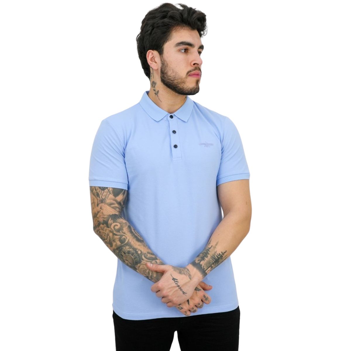 Playera Barabas 3pp833 Azul Claro Para Hombre