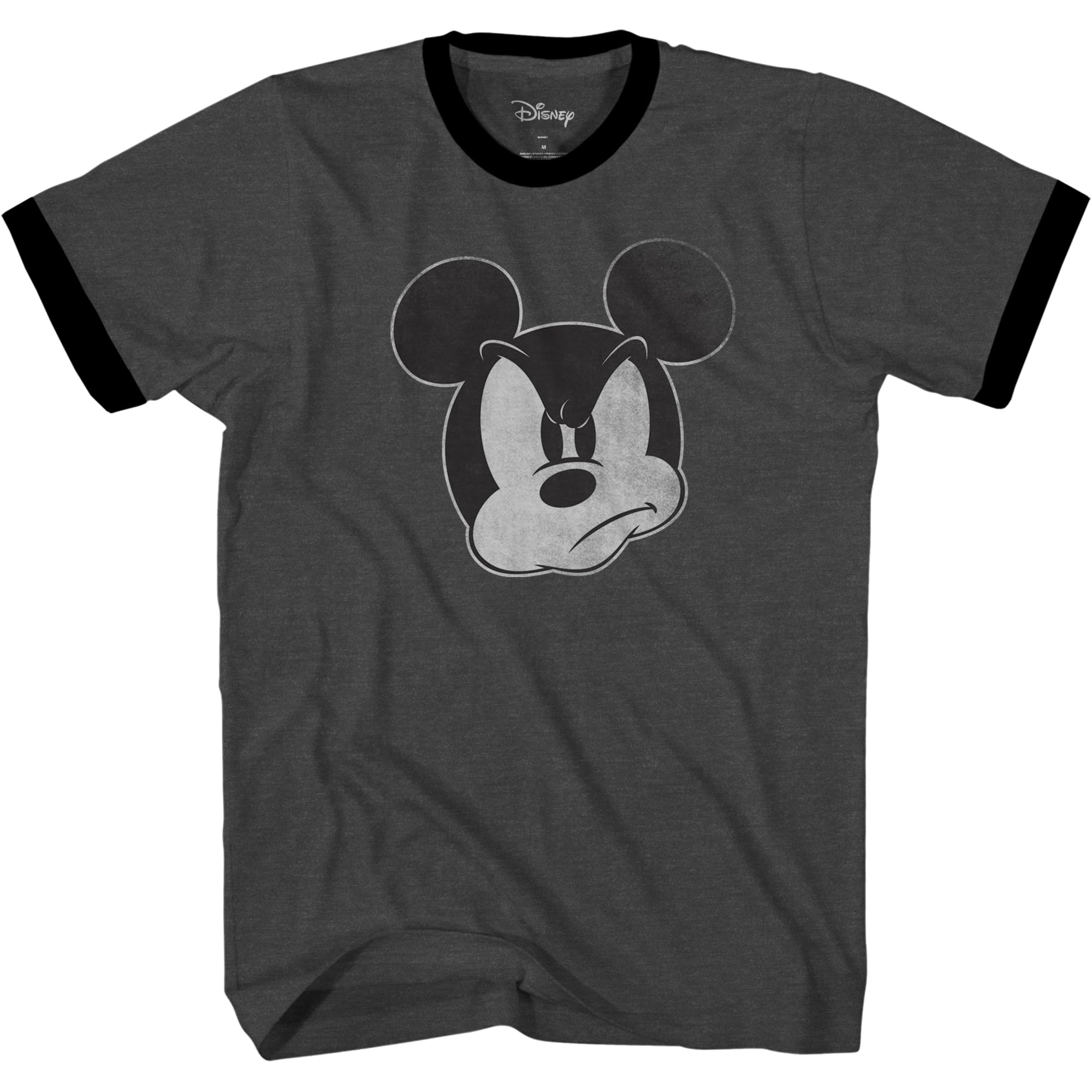 Camiseta Disney Mad Mickey Mouse Distrised Ringer Para Hombre - Venta Internacional.
