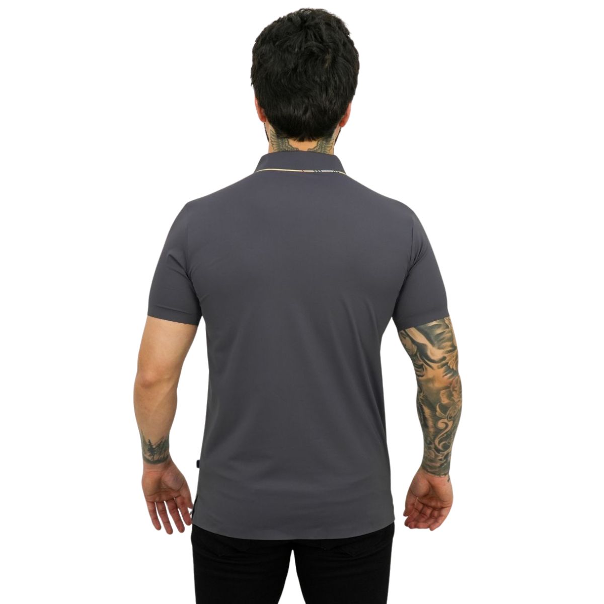 Foto 3 pulgar | Playera Barabas 2PP827 Gris Oscuro para Hombre