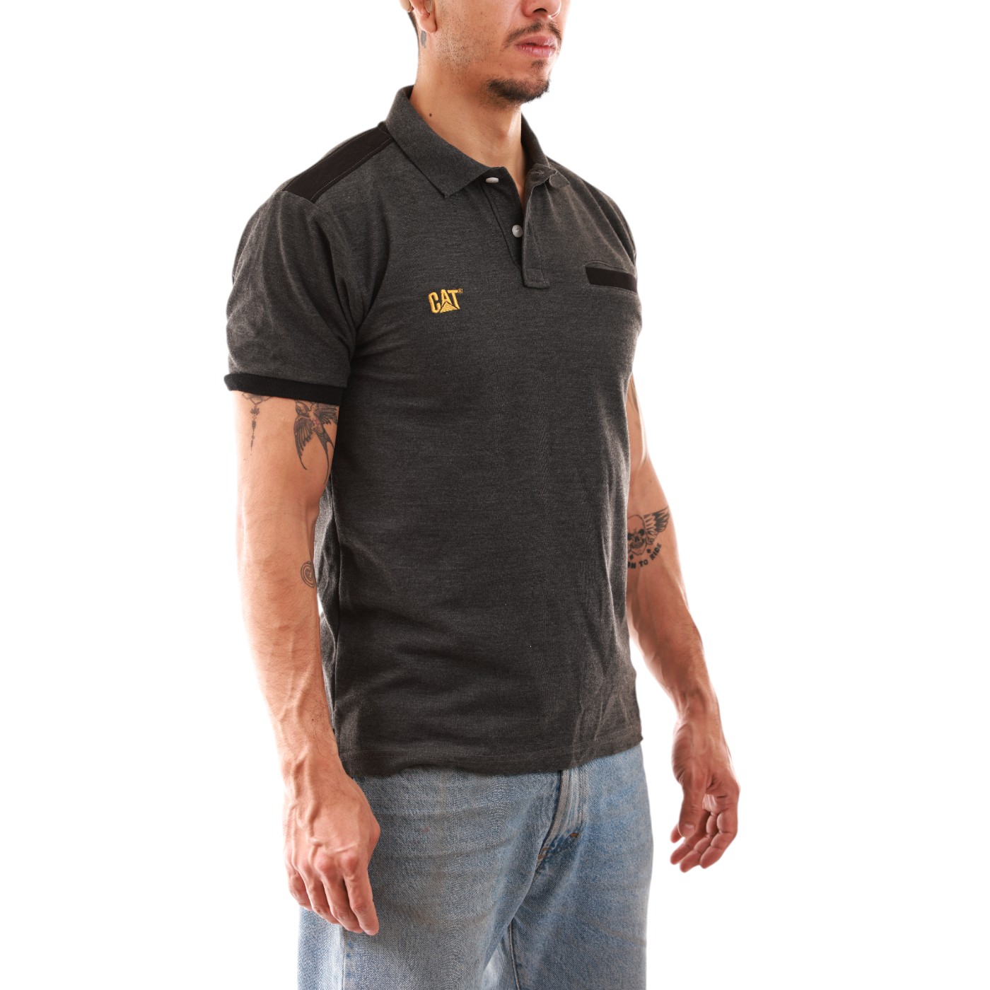 Foto 3 pulgar | Playera Cat Cs23m-ps10r Para Hombre Color Gris Modelo Cs23mps10r
