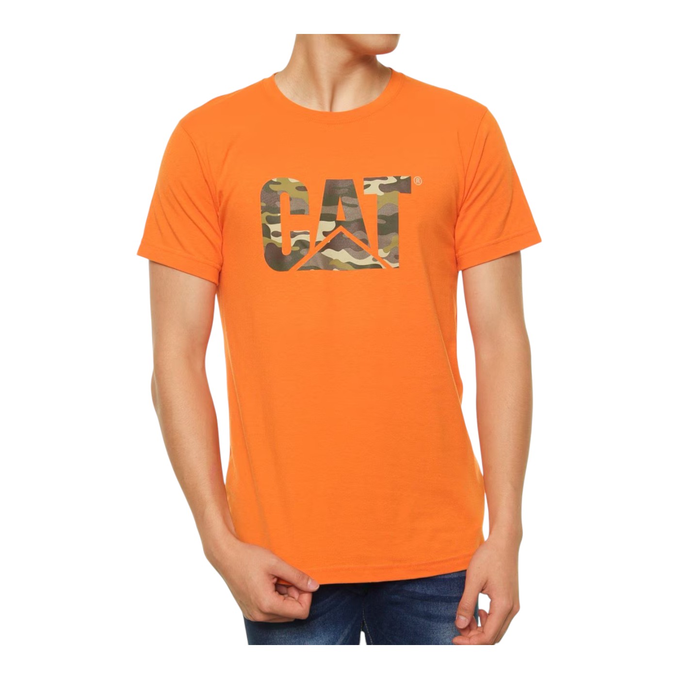 Playera Cat 1510305na Para Hombre Color Naranja Modelo 1510305na