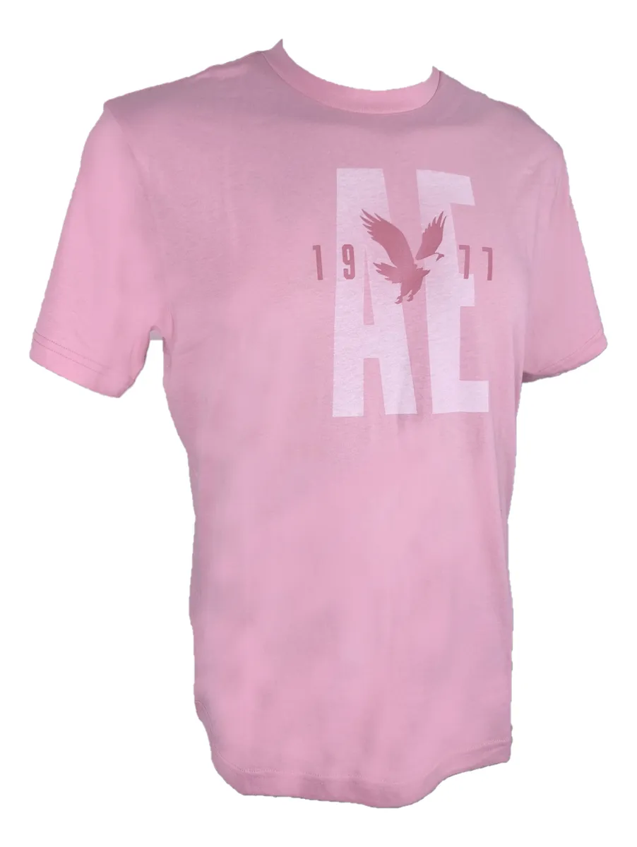 Foto 4 pulgar | Playera American Eagle Rosa Calido Logo Graphic Mens T Shirt Warm Pink