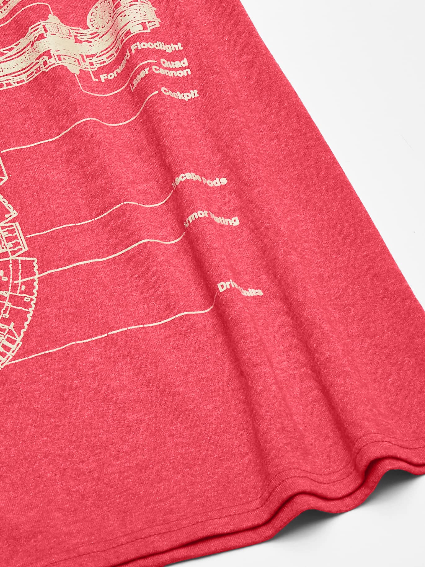 Foto 3 | Camiseta Star Wars Millennium Falcon Drawing Para Hombre - Rojo - Venta Internacional.