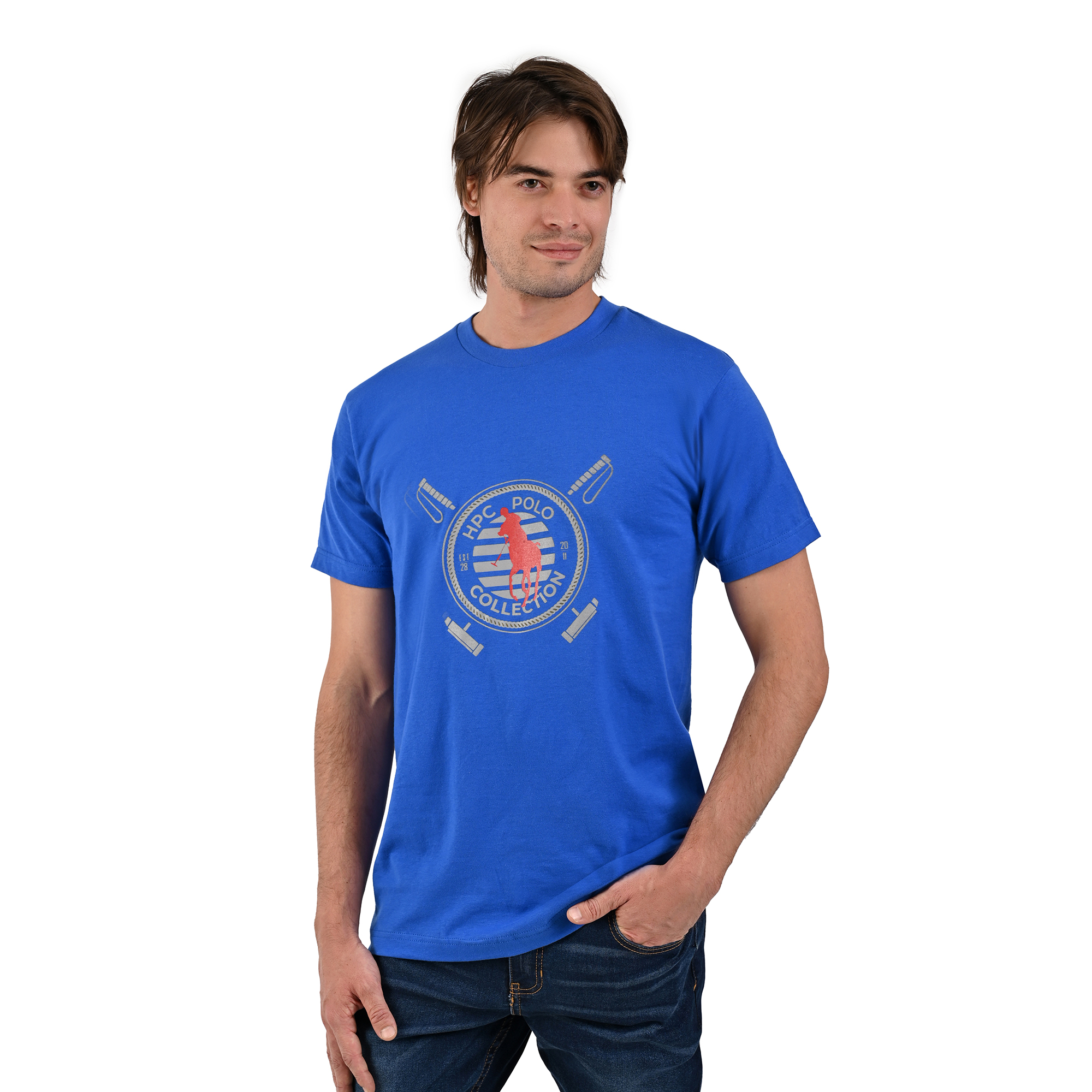 Foto 1 | Playera Estampada Hpc Polo Color Azul Rey
