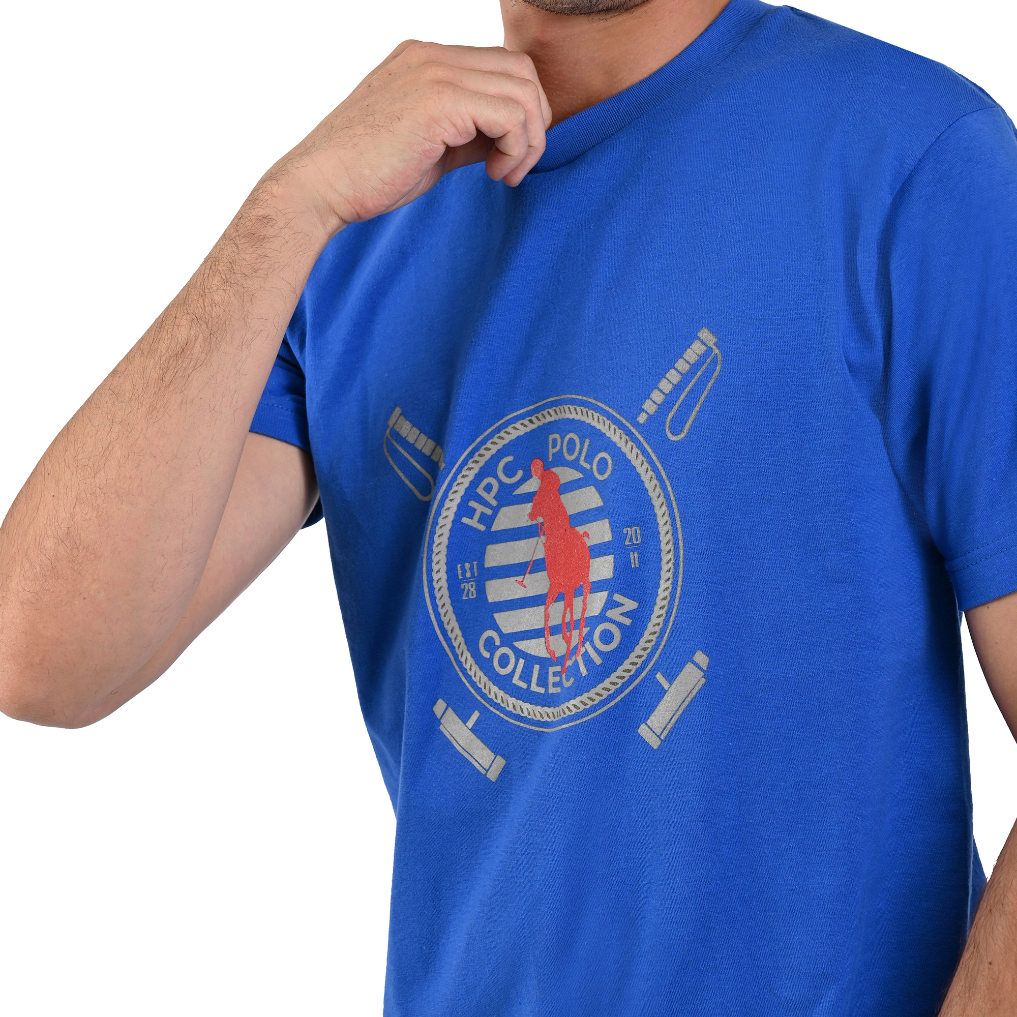 Foto 2 | Playera Estampada Hpc Polo Color Azul Rey