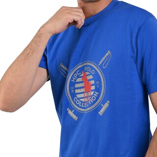 Foto 2 | Playera Estampada Hpc Polo Color Azul Rey