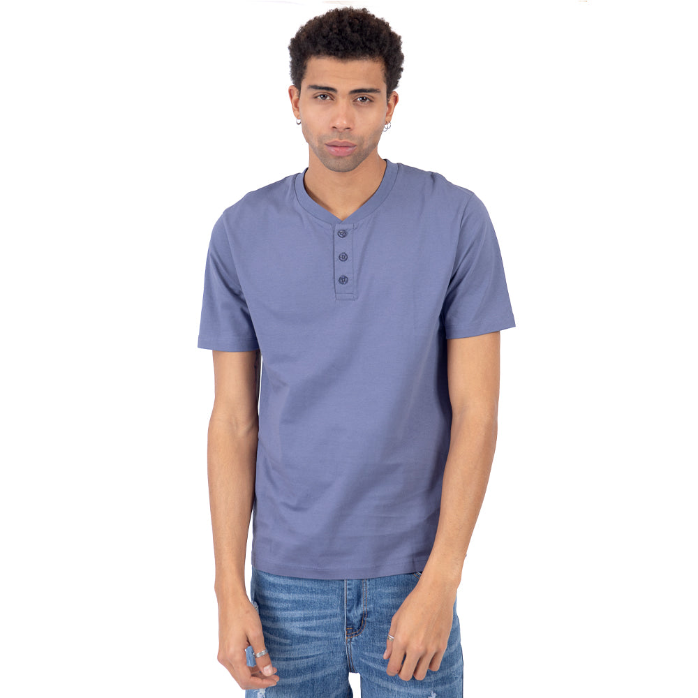 Foto 2 pulgar | Playera Henley Manga Corta Lisa Con Botones Para Hombre Quarry