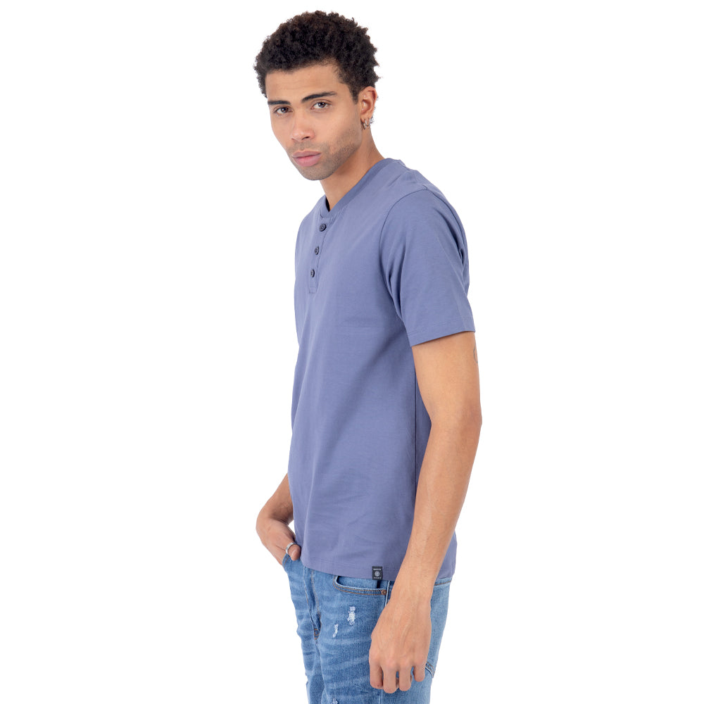 Foto 3 pulgar | Playera Henley Manga Corta Lisa Con Botones Para Hombre Quarry