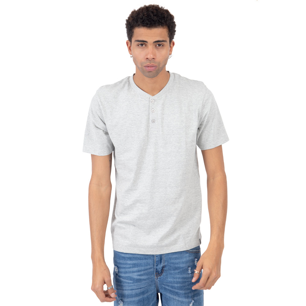 Foto 2 pulgar | Playera Henley Manga Corta Lisa Con Botones Para Hombre Quarry