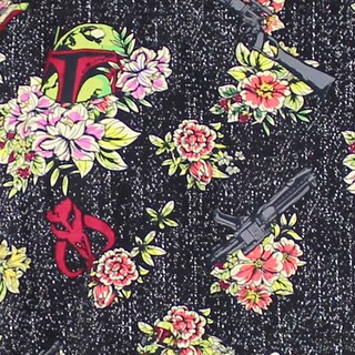 Foto 2 | Camiseta Star Wars Young Fett Floral Negra Para Hombre - Venta Internacional.