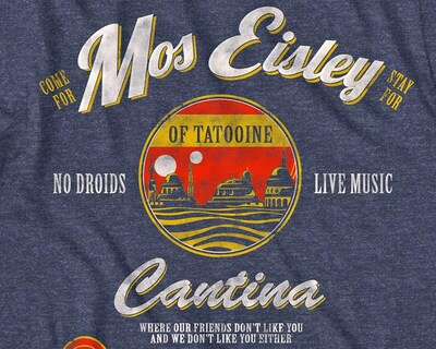 Foto 3 | Camiseta Star Wars Mos Eisley Cantina Tatooine Para Hombre Azul Marino - Venta Internacional.