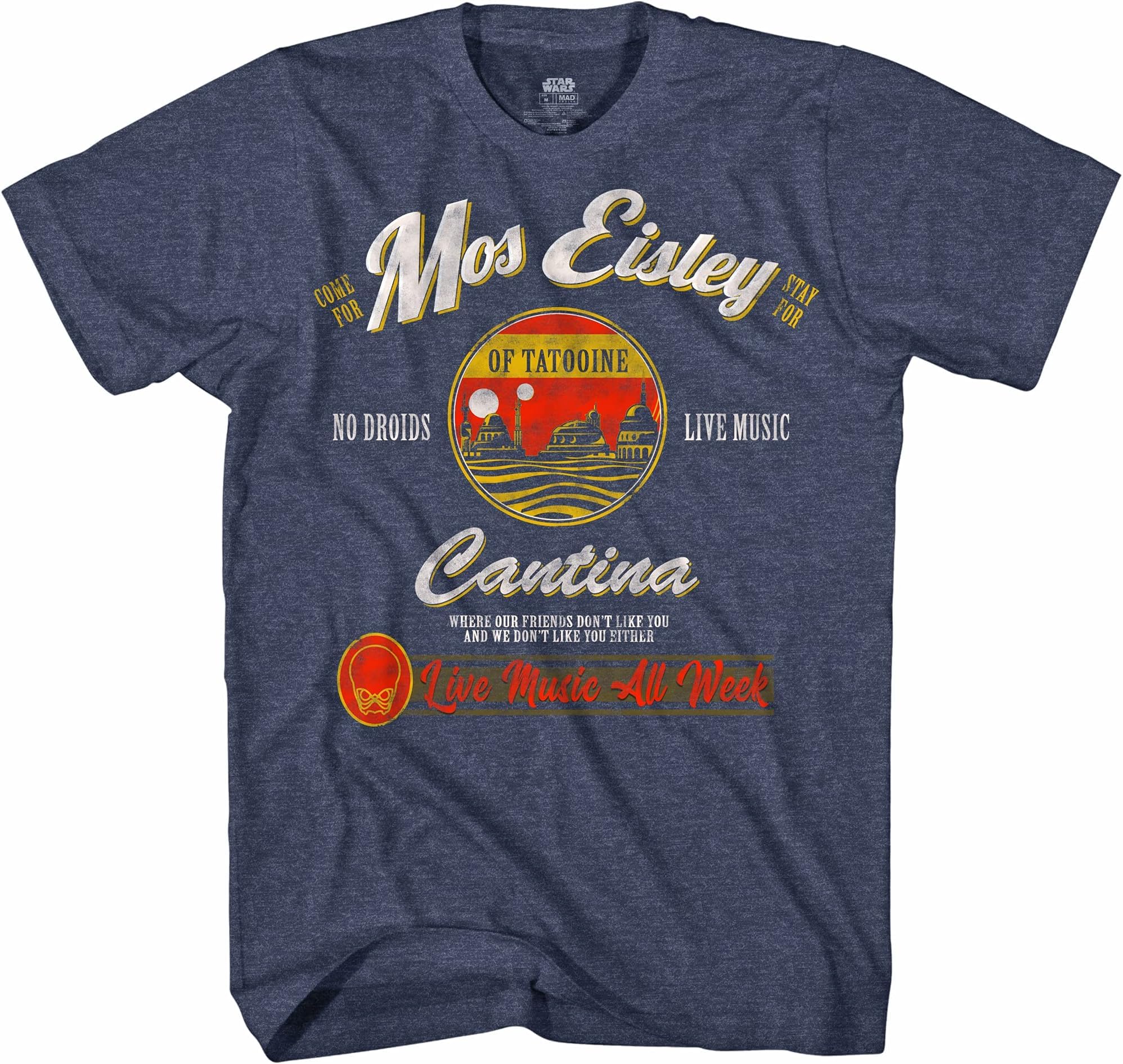 Foto 5 pulgar | Camiseta Star Wars Mos Eisley Cantina Tatooine Para Hombre Azul Marino - Venta Internacional.