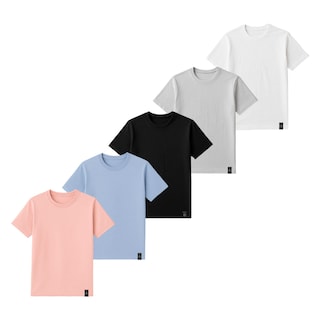 Foto 1 | Set De 5 Playeras Cuello Redondo Para Hombre