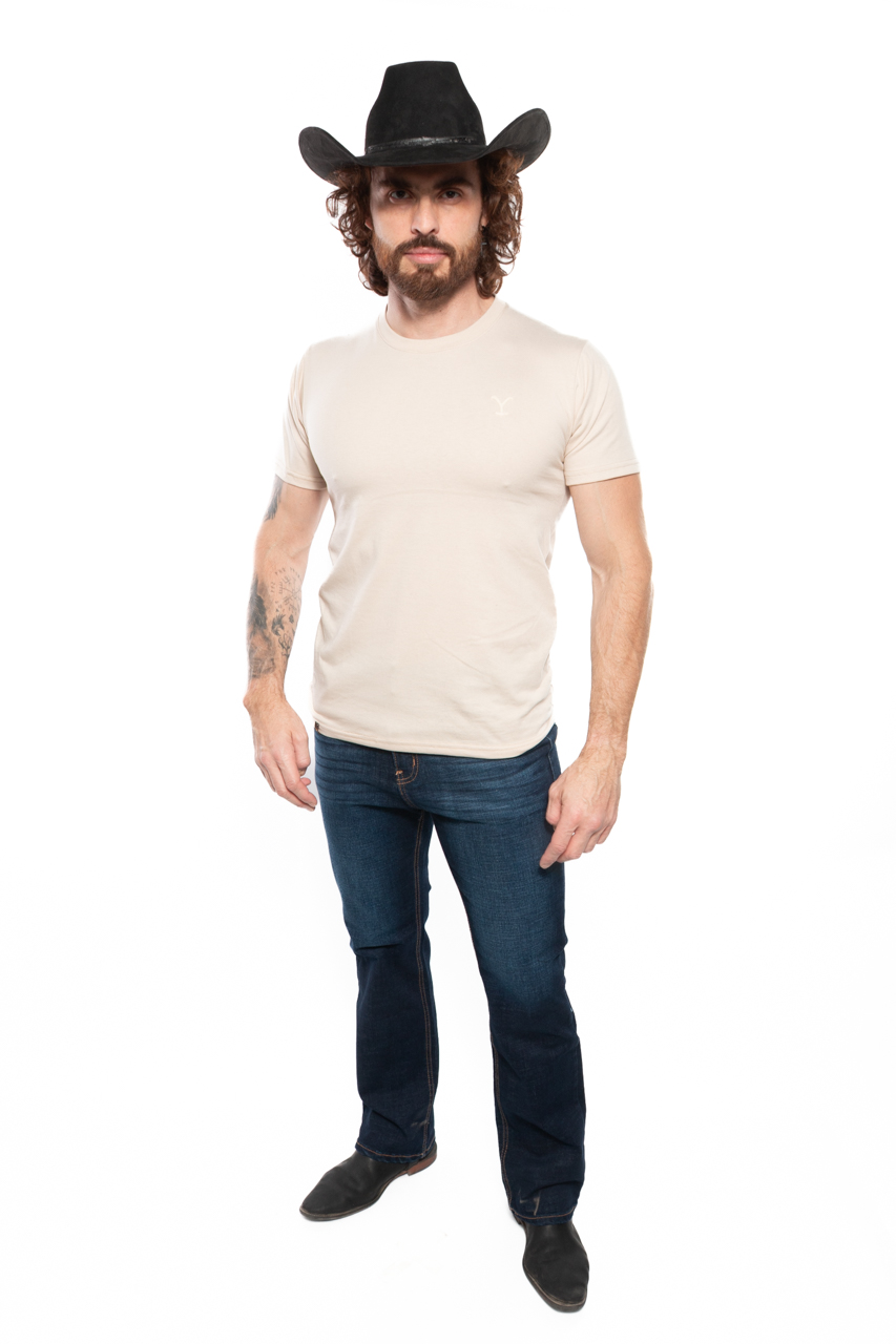 Foto 2 pulgar | Playera Yellowstone Basica Beige