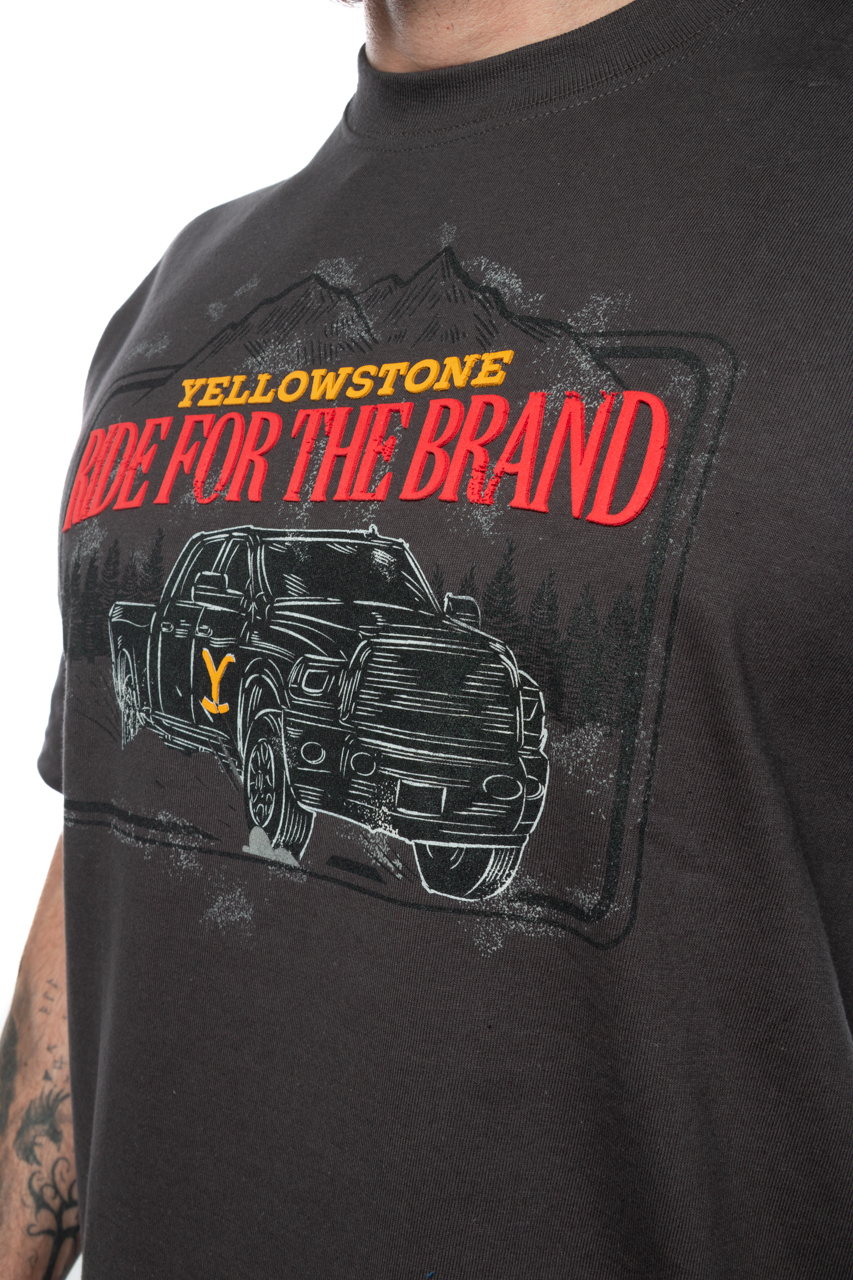 Foto 1 | Playera Yellowstone Truck Gris Oxford