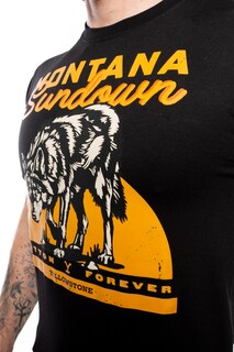 Foto 1 | Playera Yellowstone Lobo Montana Negra