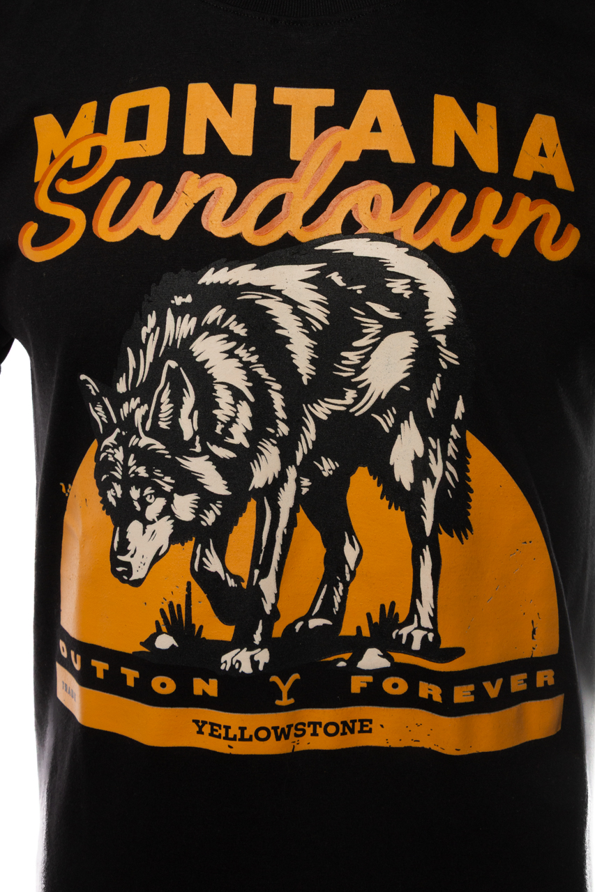 Foto 5 pulgar | Playera Yellowstone Lobo Montana Negra
