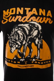 Foto 4 | Playera Yellowstone Lobo Montana Negra