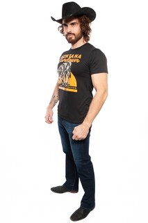Foto 6 | Playera Yellowstone Lobo Montana Negra