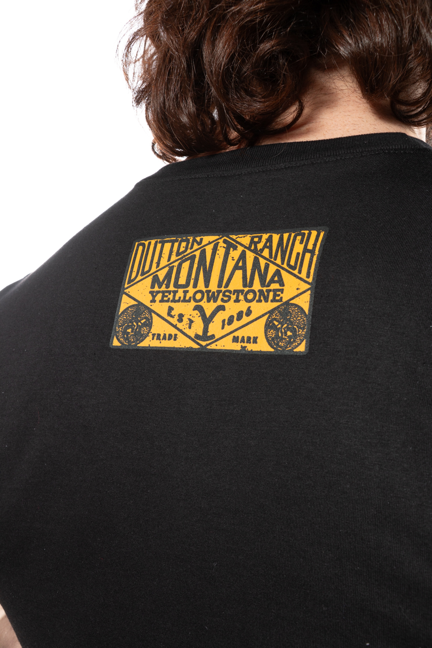 Foto 9 pulgar | Playera Yellowstone Lobo Montana Negra