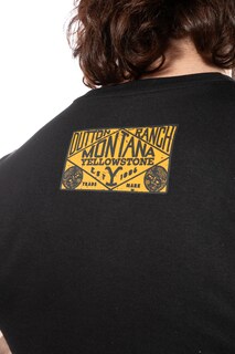 Foto 8 | Playera Yellowstone Lobo Montana Negra