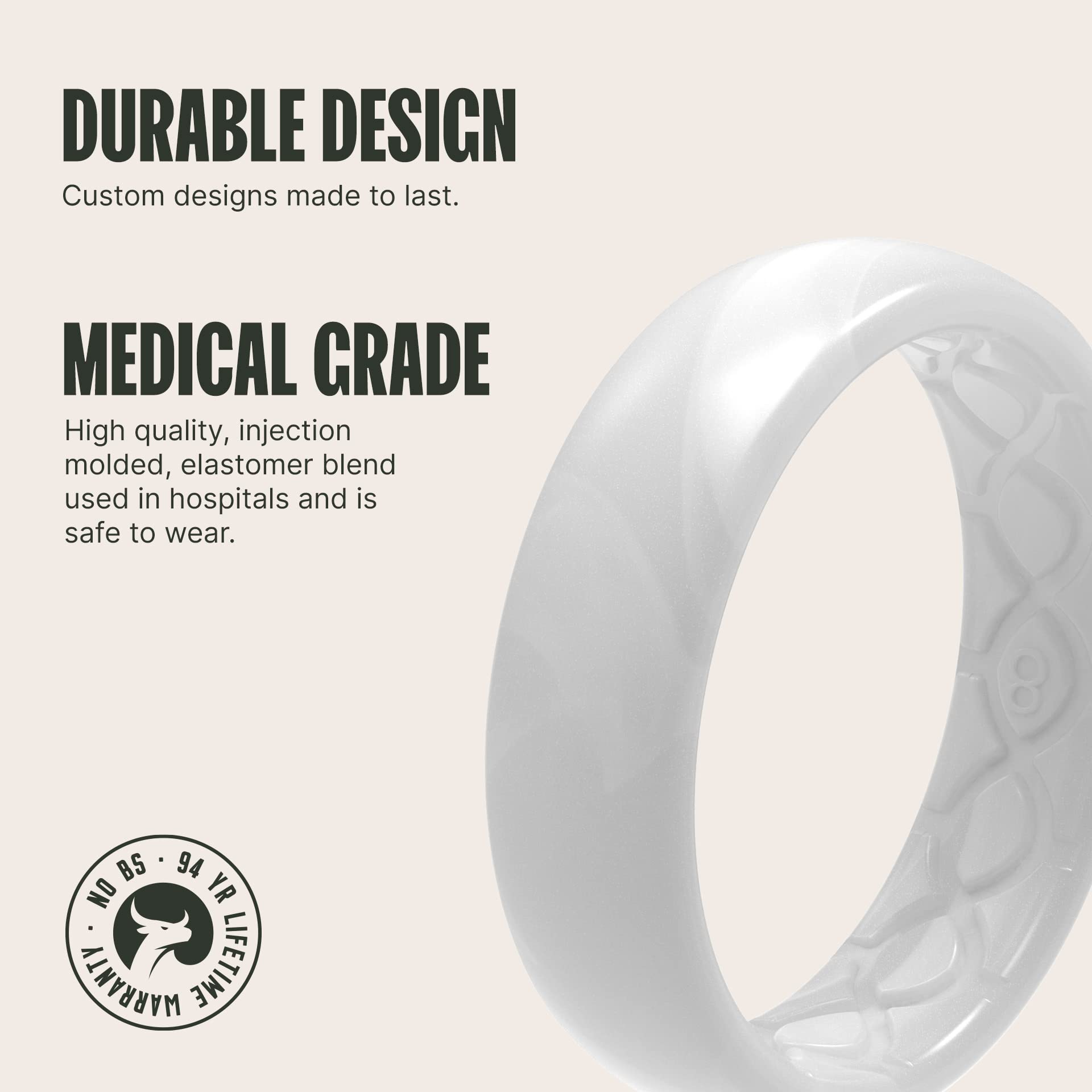 Foto 3 pulgar | Ring Groove Life, Perla Fina Metálica, Silicona, Talla 5, Para Mujer - Venta Internacional.