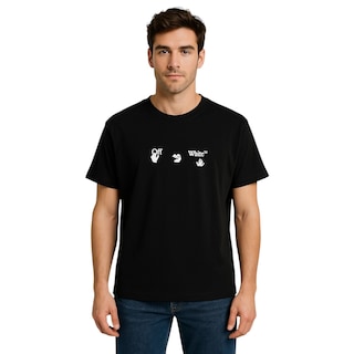 Foto 1 | Playera Off White Negra Splashed