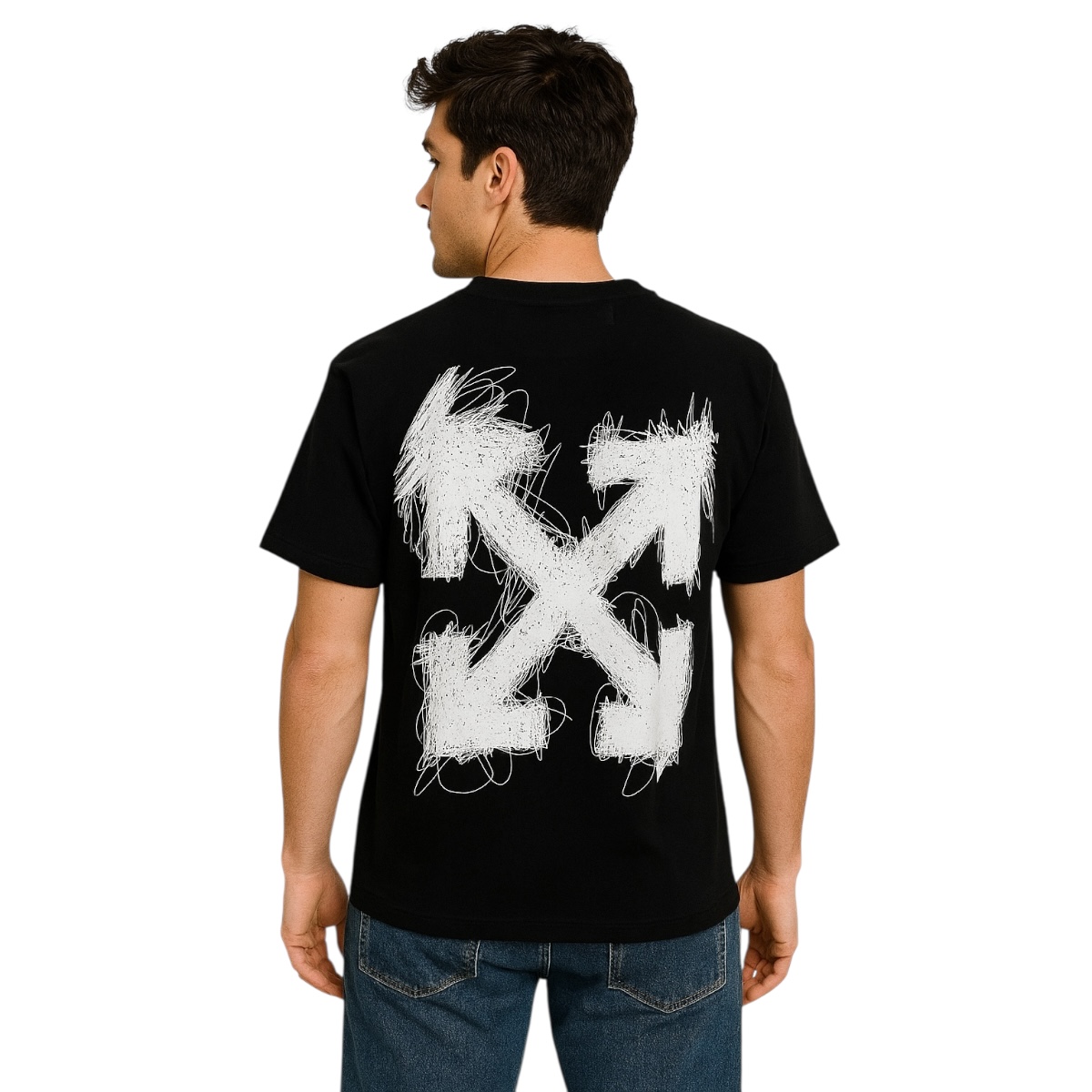 Foto 2 | Playera Off White Scratches Black