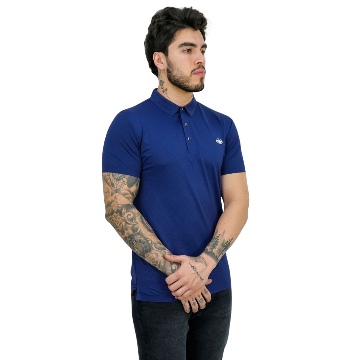 Foto 2 pulgar | Playera Barabas 3p07 Azul Marino Para Hombre