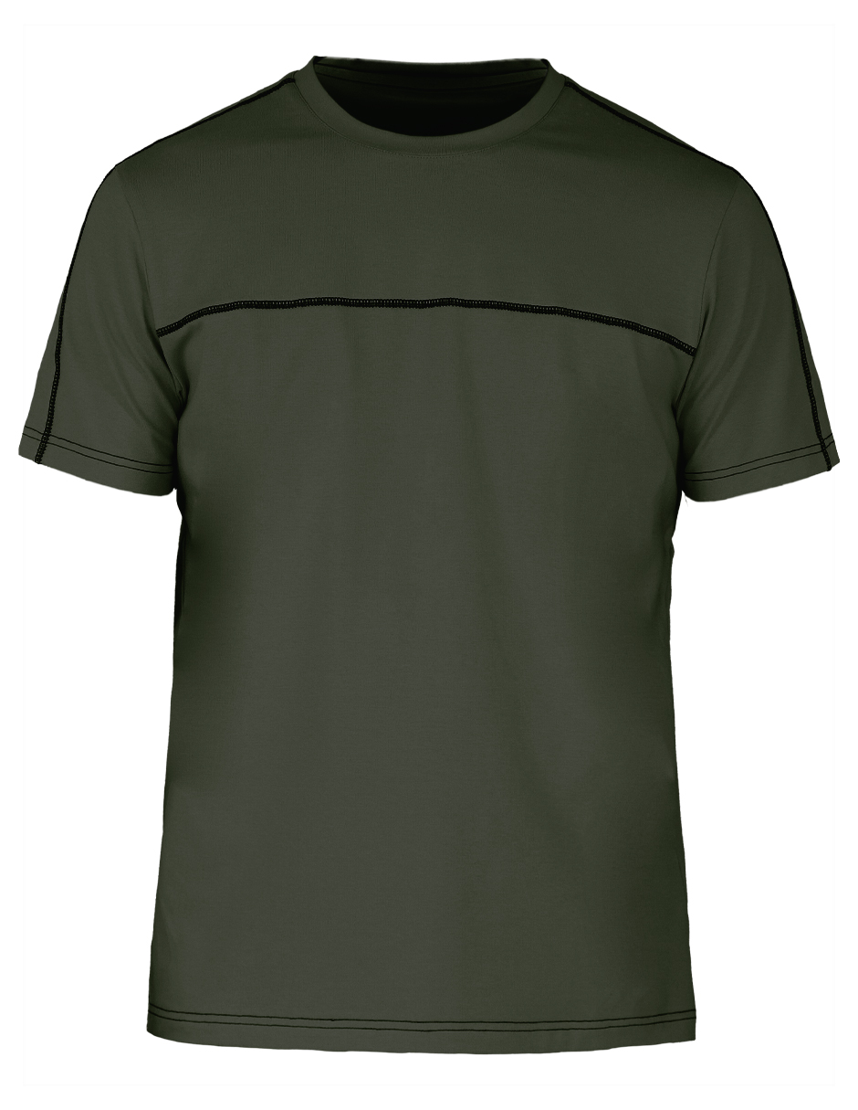 Foto 4 pulgar | Playera Casual Hombre Premium Cuello Redondo Verde Militar Roosevelt C357
