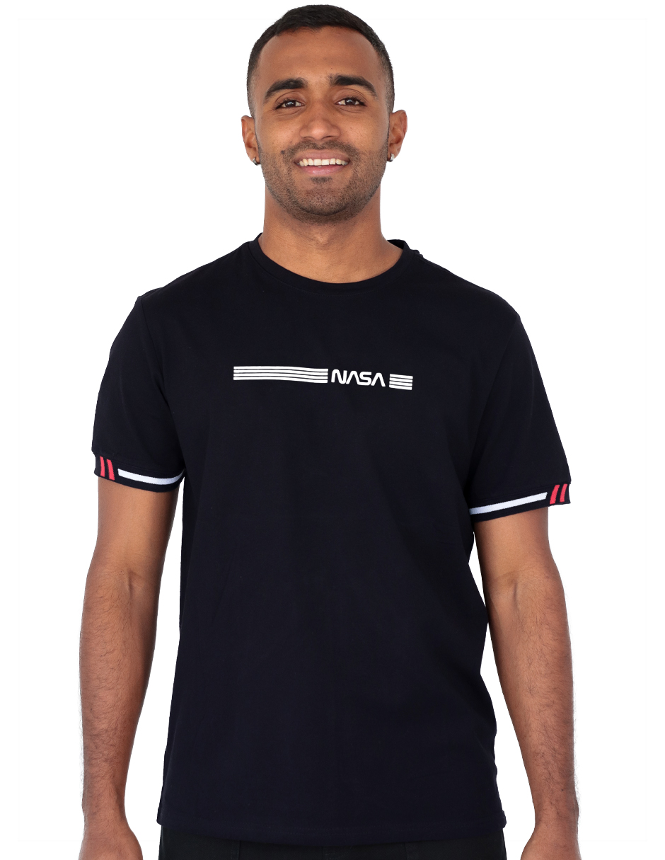 Playera Casual Caballero Premium Estampada Negro Roosevelt C350