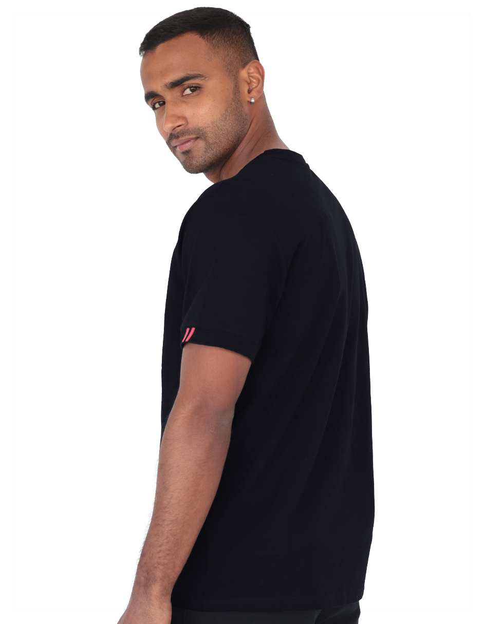Foto 3 pulgar | Playera Casual Caballero Premium Estampada Negro Roosevelt C350