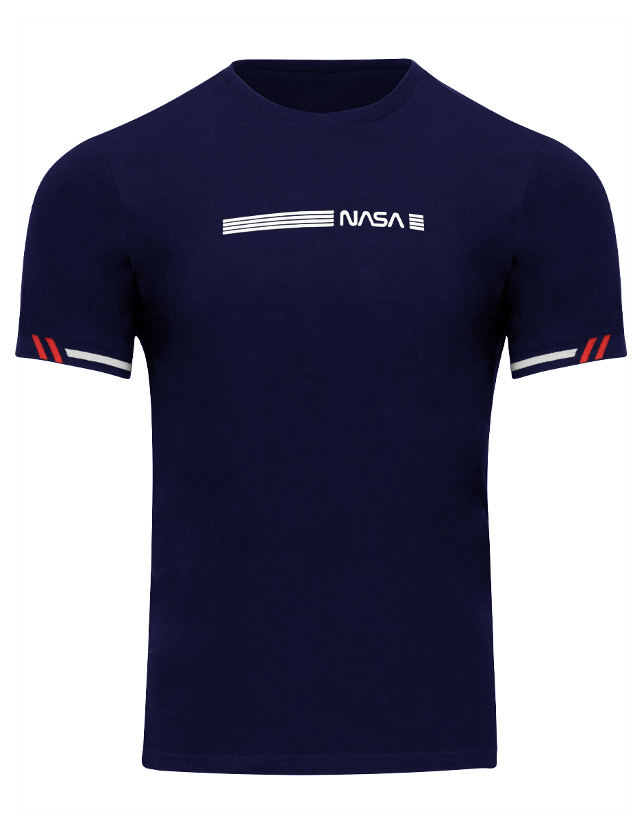 Foto 4 pulgar | Playera Casual Caballero Premium Estampada Azul Marino Roosevelt C350