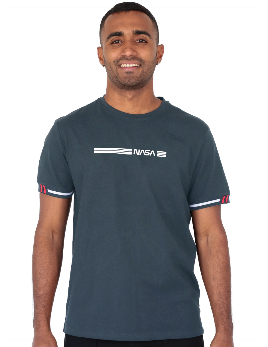 Playera Casual Caballero Premium Estampada Gris Obscuro Roosevelt C350