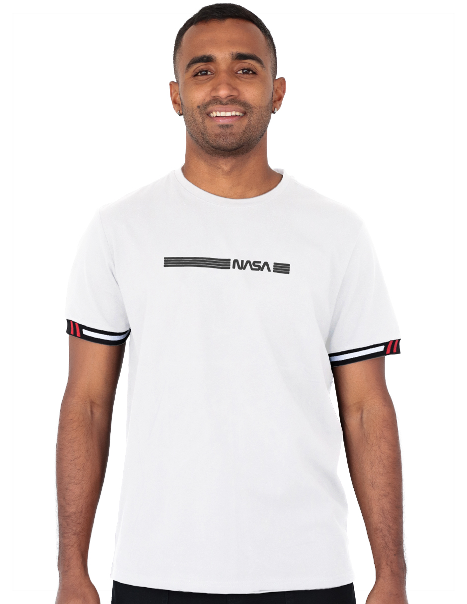 Playera Casual Caballero Premium Estampada Blanco Roosevelt C350