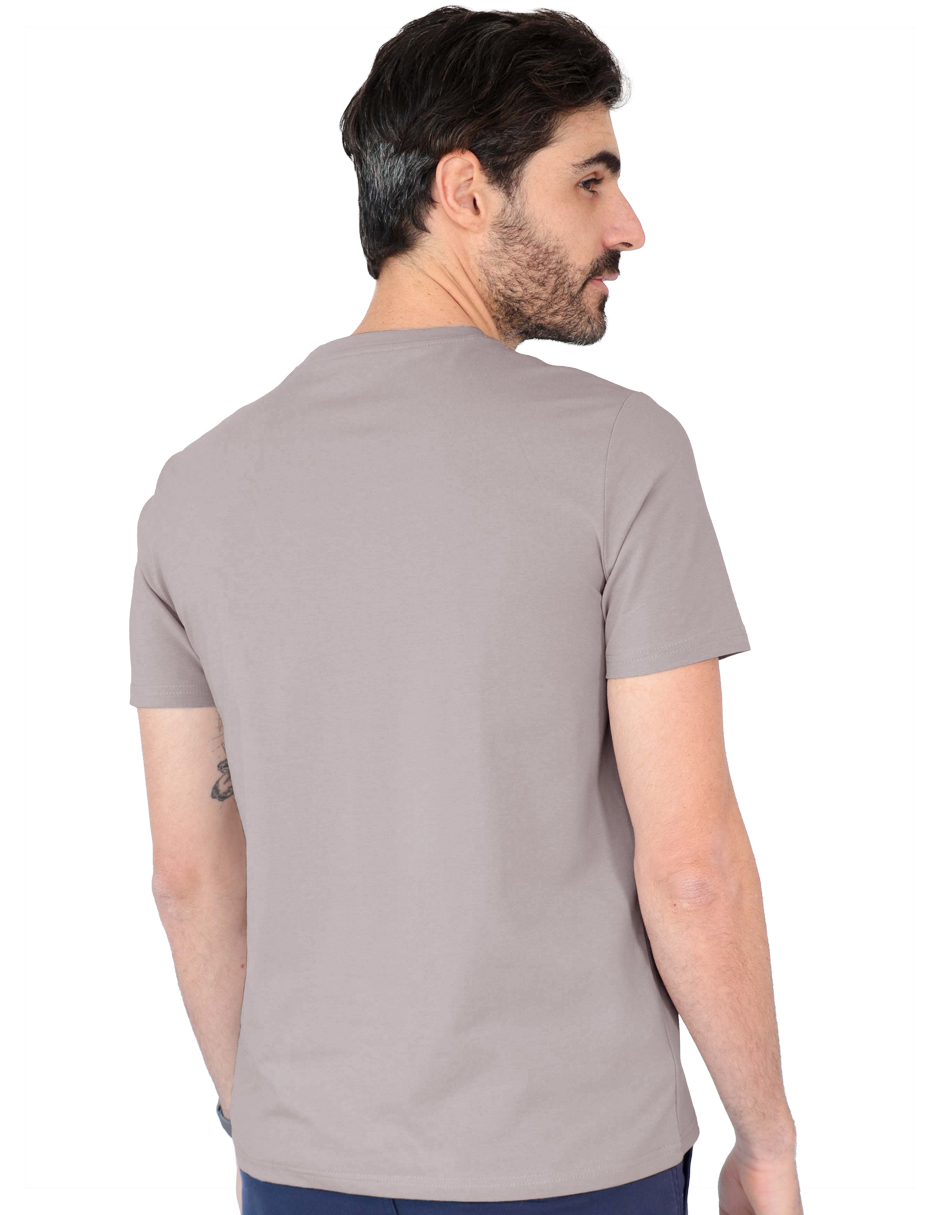 Foto 3 pulgar | Playera Basica Lisa Premium Caballero Cuello Redondo Arena Roosevelt C344